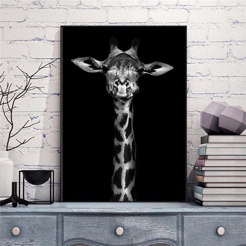 Monochrome Animal Canvas Poster freeshipping - khollect