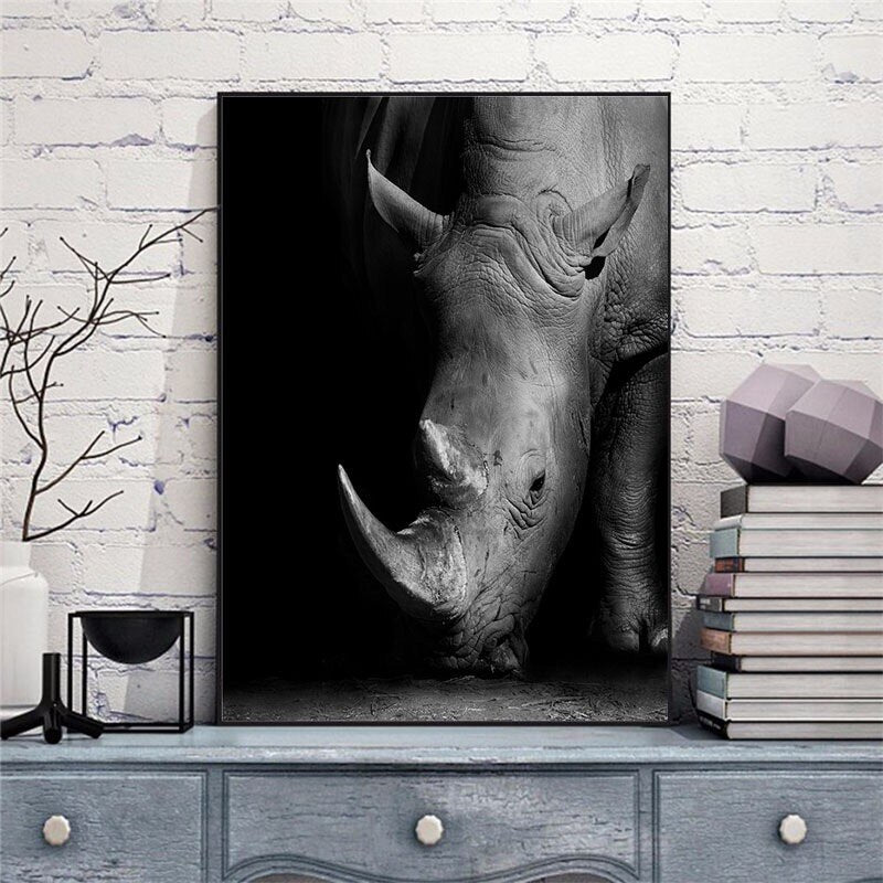 Monochrome Animal Canvas Poster freeshipping - khollect
