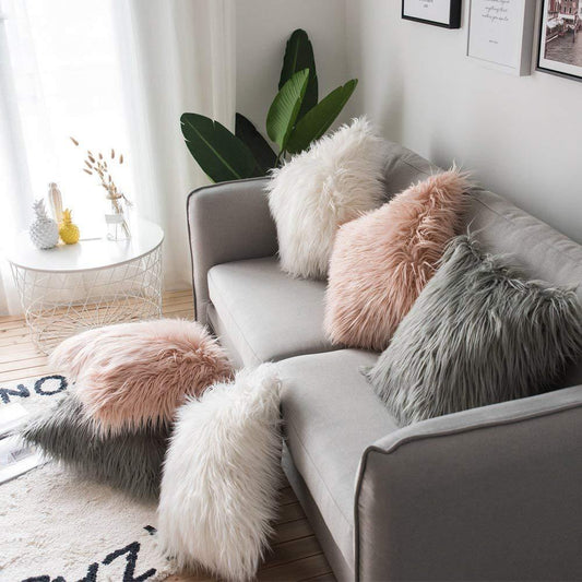 Soft Fur Plush Cushion Pillow Cover freeshipping - khollect