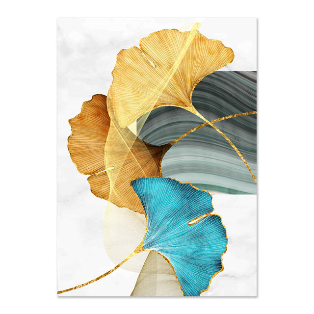 Aqua Petals Canvas Art