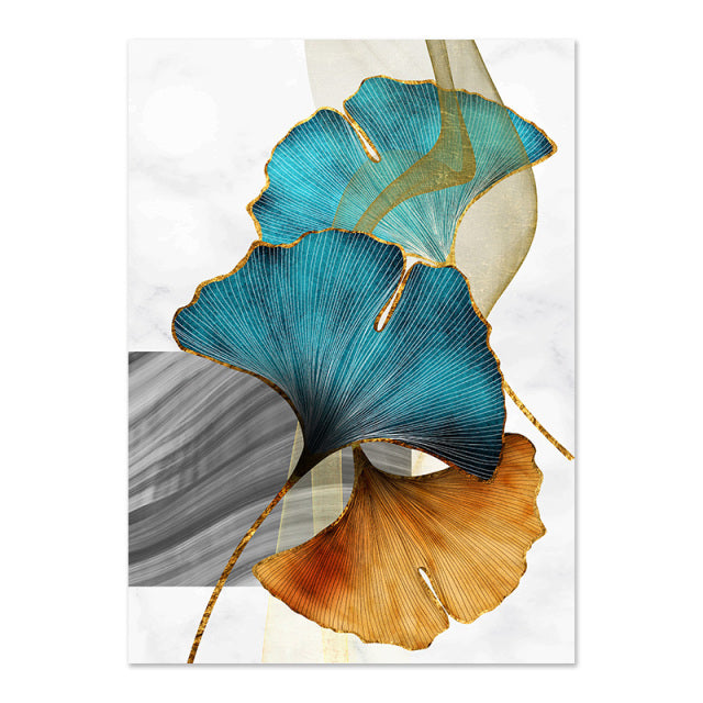 Aqua Petals Canvas Art