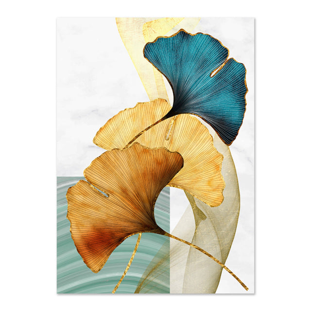 Aqua Petals Canvas Art