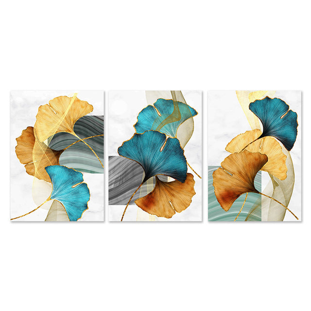 Aqua Petals Canvas Art