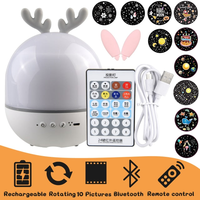Rotating Bluetooth Night Lamp Projector freeshipping - khollect
