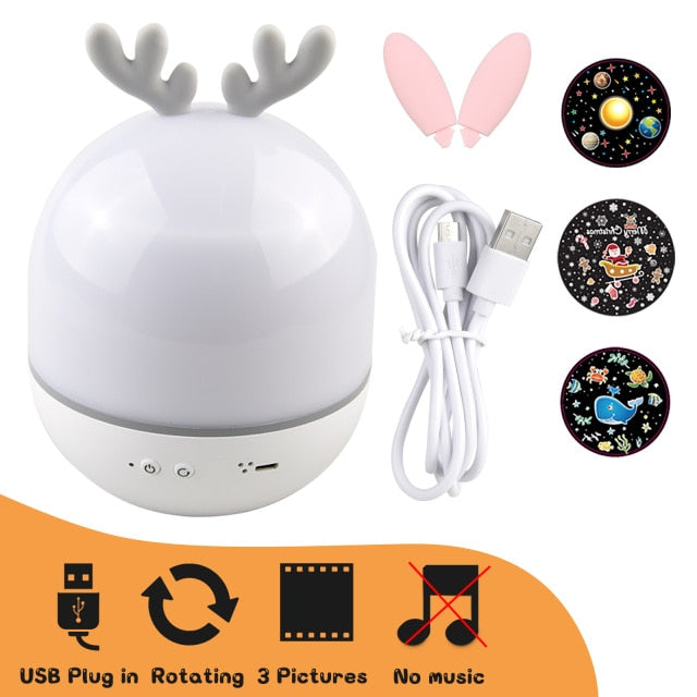 Rotating Bluetooth Night Lamp Projector freeshipping - khollect