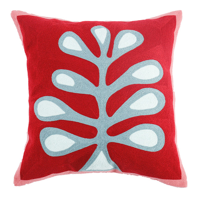 Luna Embroidered Floral Pillow Cover