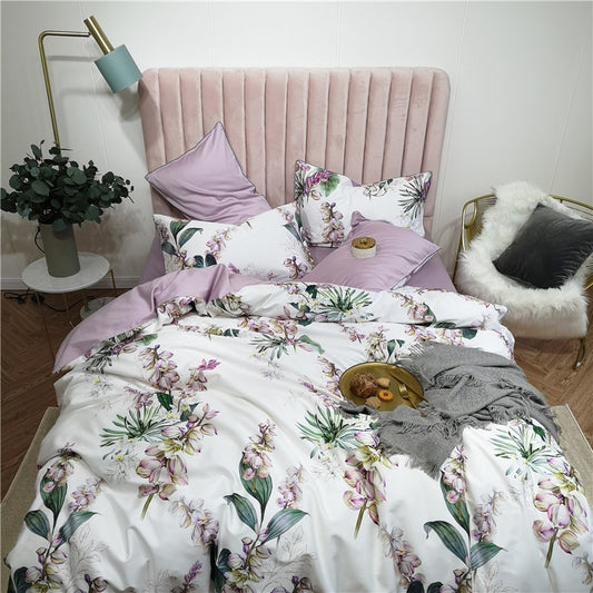 Tropical Leaves Flowers Duvet cover freeshipping - khollect