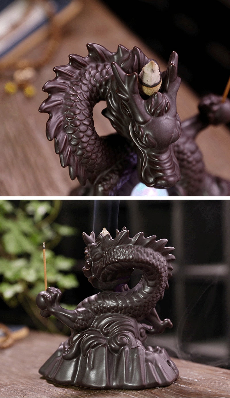 Ceramic Dragon Incense Holder freeshipping - khollect