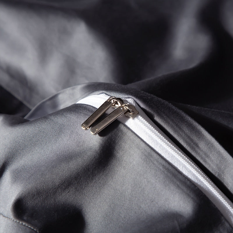 Dark Gray Egyptian Cotton Bedding set freeshipping - khollect