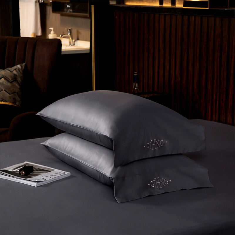 Dark Gray Egyptian Cotton Bedding set freeshipping - khollect