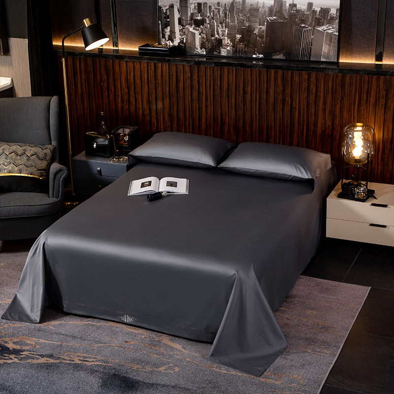 Dark Gray Egyptian Cotton Bedding set freeshipping - khollect