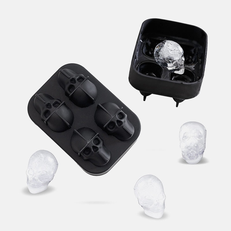 3D Skull Silicone Mold Ice Cube Maker freeshipping - khollect