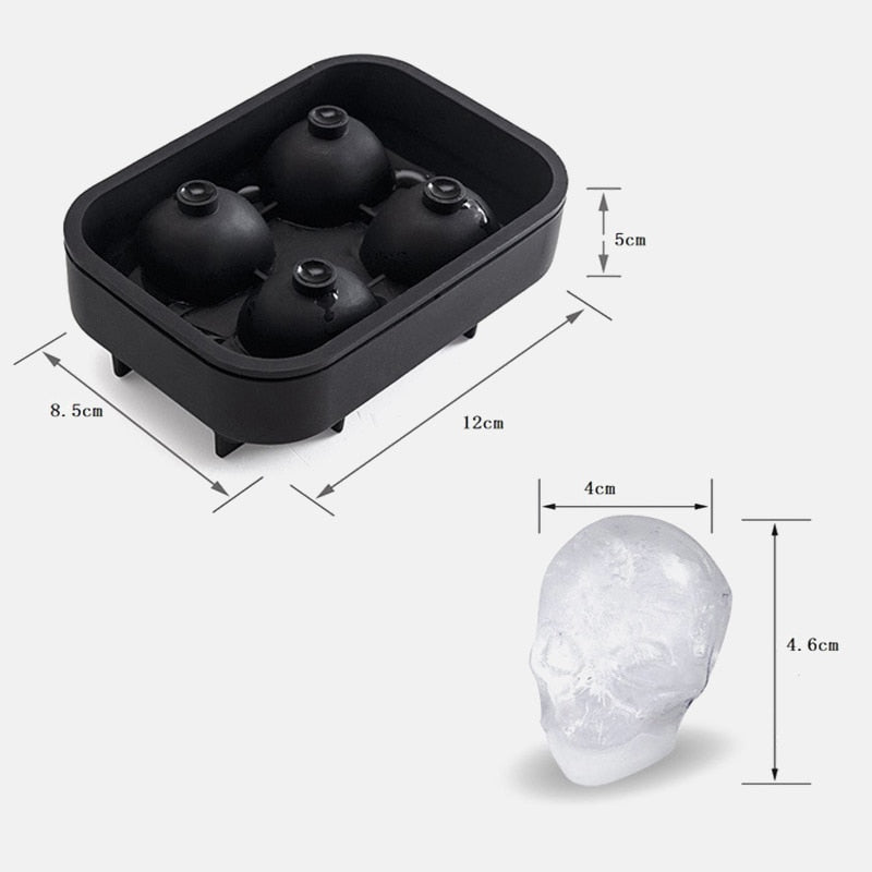 3D Skull Silicone Mold Ice Cube Maker freeshipping - khollect