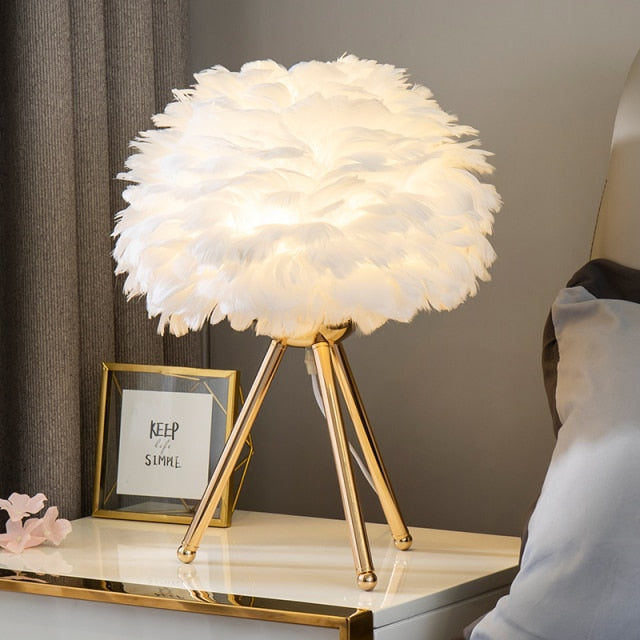 Feather Table Lamp freeshipping - khollect