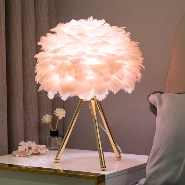 Feather Table Lamp freeshipping - khollect