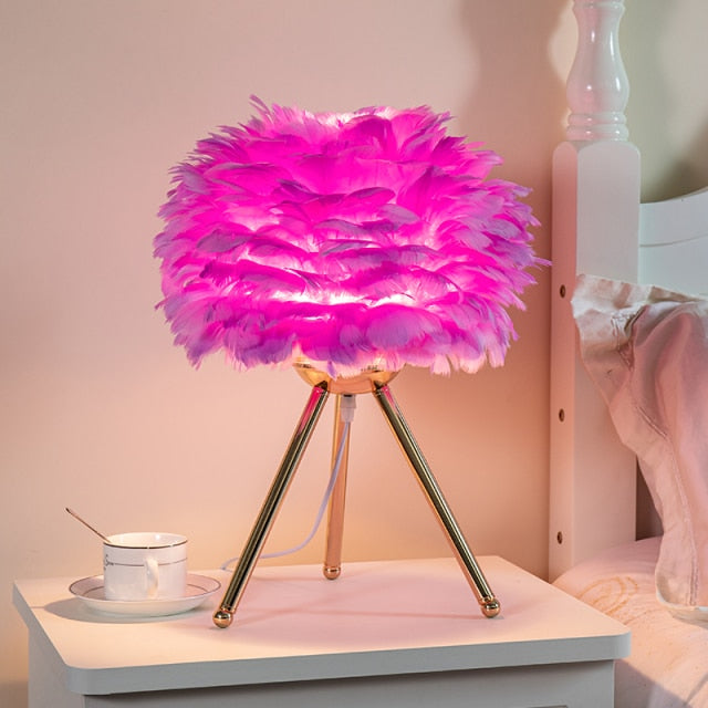 Feather Table Lamp freeshipping - khollect