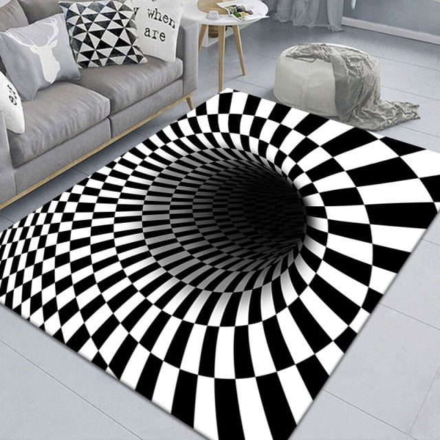 Checkered Illusion Floor Mat freeshipping - khollect