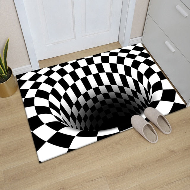 Checkered Illusion Floor Mat freeshipping - khollect