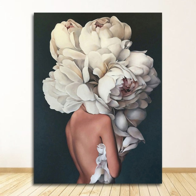 Abstract Floral Hat Canvas Print Art freeshipping - khollect