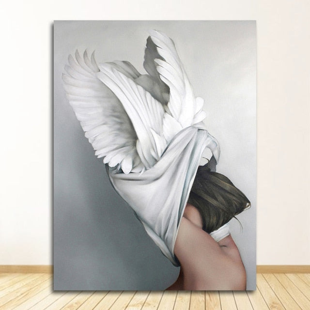 Abstract Floral Hat Canvas Print Art freeshipping - khollect