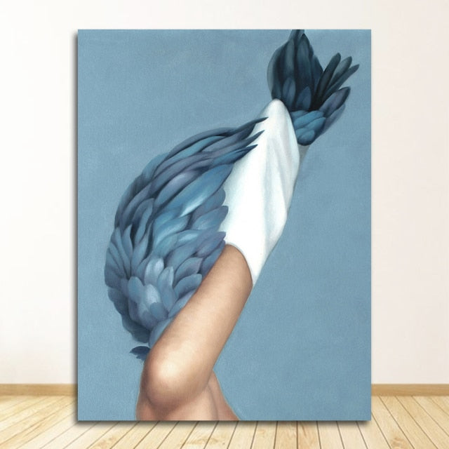 Abstract Floral Hat Canvas Print Art freeshipping - khollect