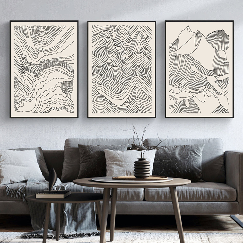 Contour Landscape Line Art Canvas Print