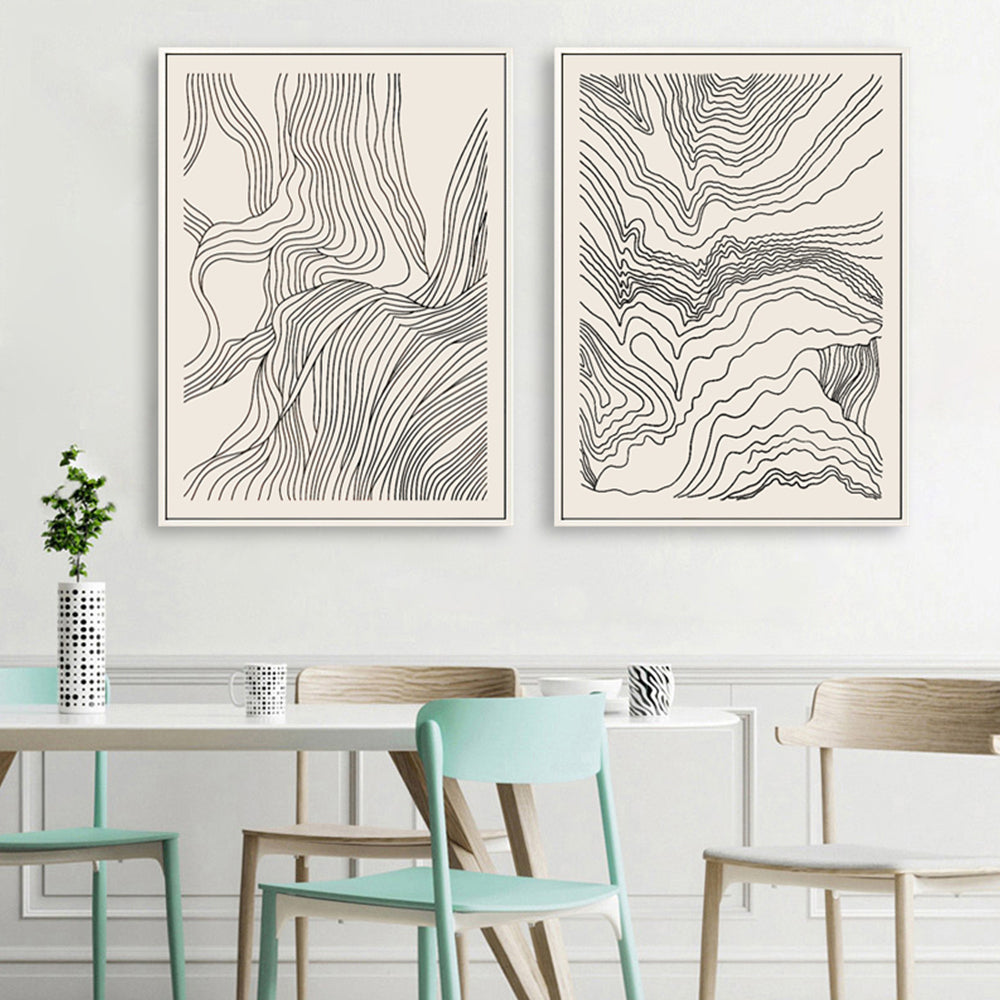 Contour Landscape Line Art Canvas Print