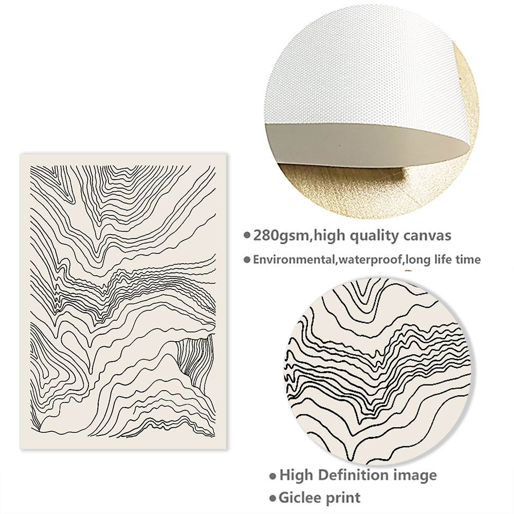 Contour Landscape Line Art Canvas Print
