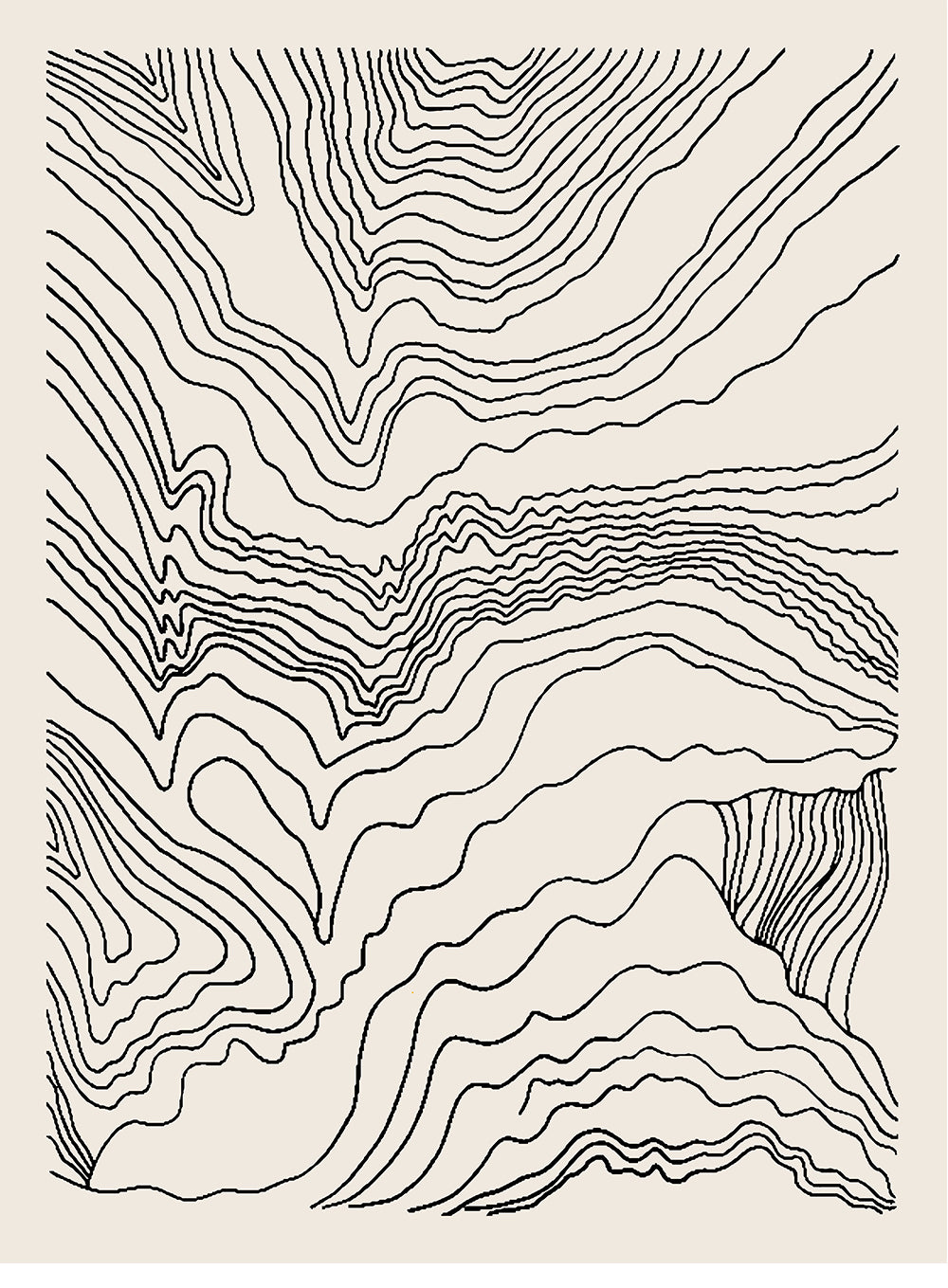 Contour Landscape Line Art Canvas Print