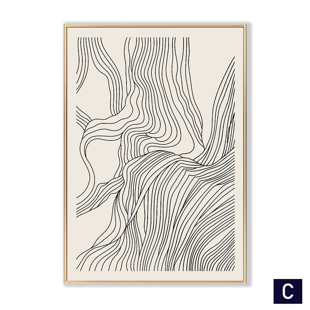 Contour Landscape Line Art Canvas Print