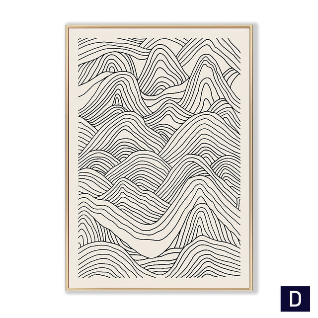 Contour Landscape Line Art Canvas Print