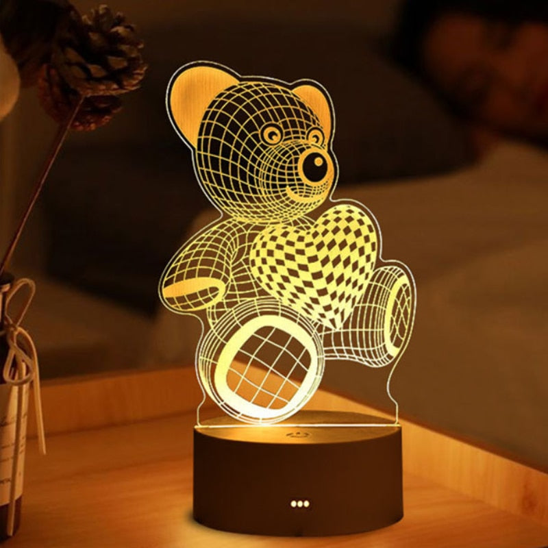 3D Acrylic LED Lamp freeshipping - khollect