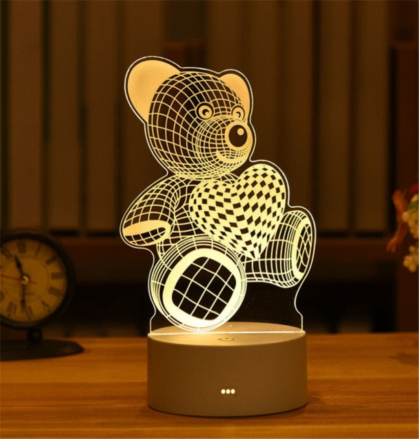 3D Acrylic LED Lamp freeshipping - khollect