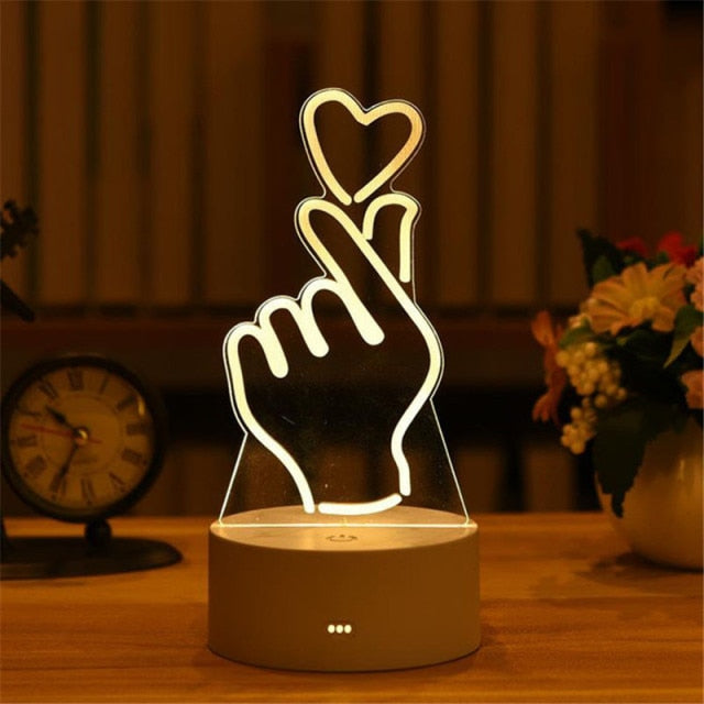 3D Acrylic LED Lamp freeshipping - khollect