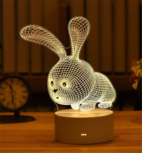 3D Acrylic LED Lamp freeshipping - khollect