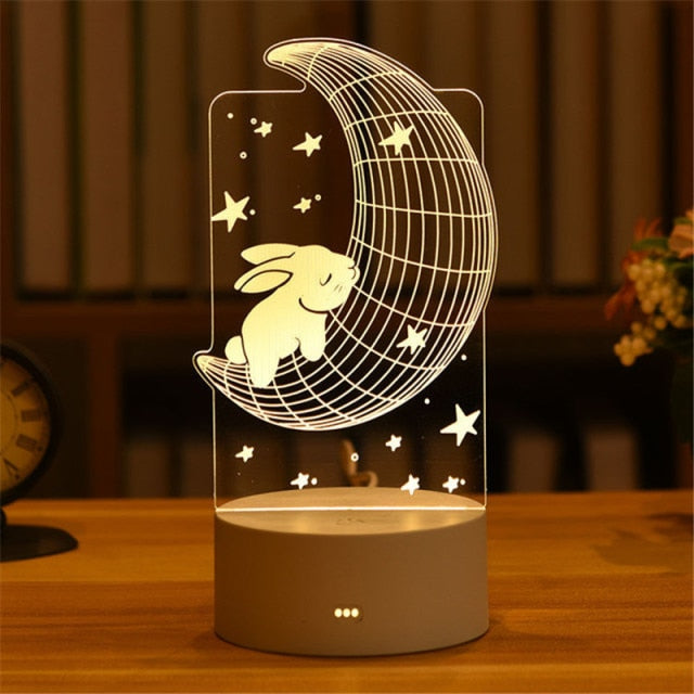 3D Acrylic LED Lamp freeshipping - khollect