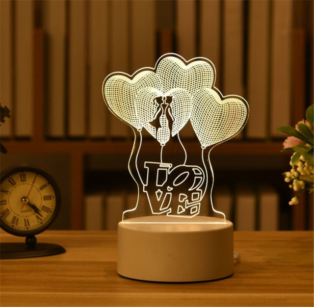 3D Acrylic LED Lamp freeshipping - khollect