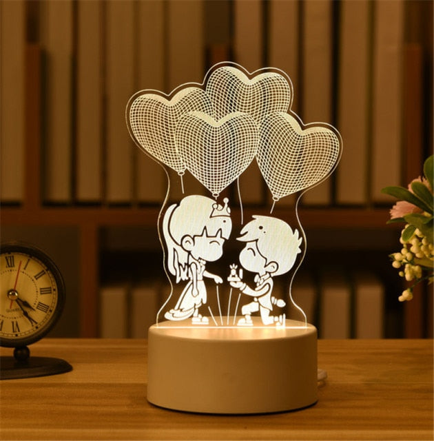3D Acrylic LED Lamp freeshipping - khollect