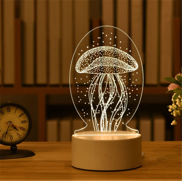 3D Acrylic LED Lamp freeshipping - khollect