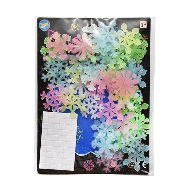 Glow In The Dark Snowflake Wall Stickers freeshipping - khollect