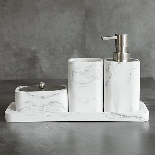 White Marble Bathroom Accessories freeshipping - khollect