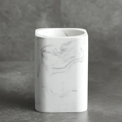 White Marble Bathroom Accessories freeshipping - khollect