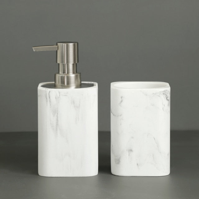 White Marble Bathroom Accessories freeshipping - khollect