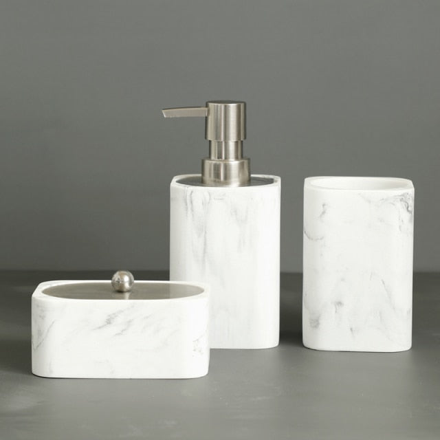 White Marble Bathroom Accessories freeshipping - khollect
