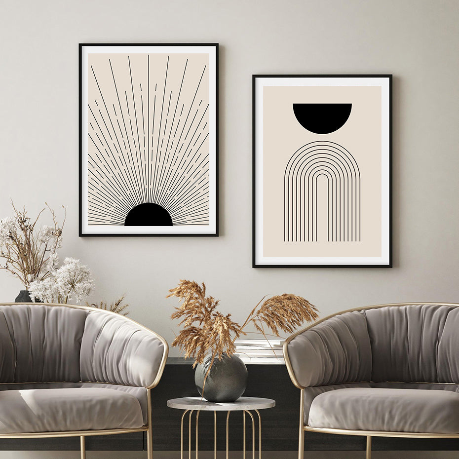 Abstract Bohemian Mid Century Line Art Decor