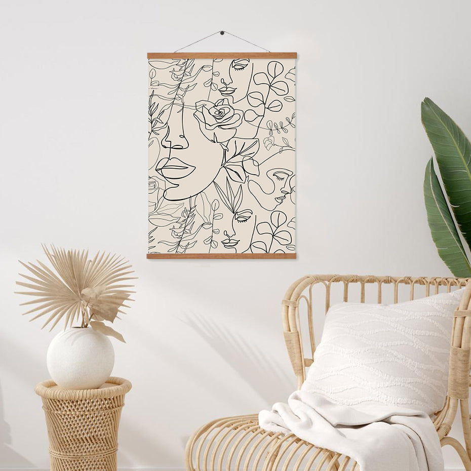 Abstract Bohemian Mid Century Line Art Decor