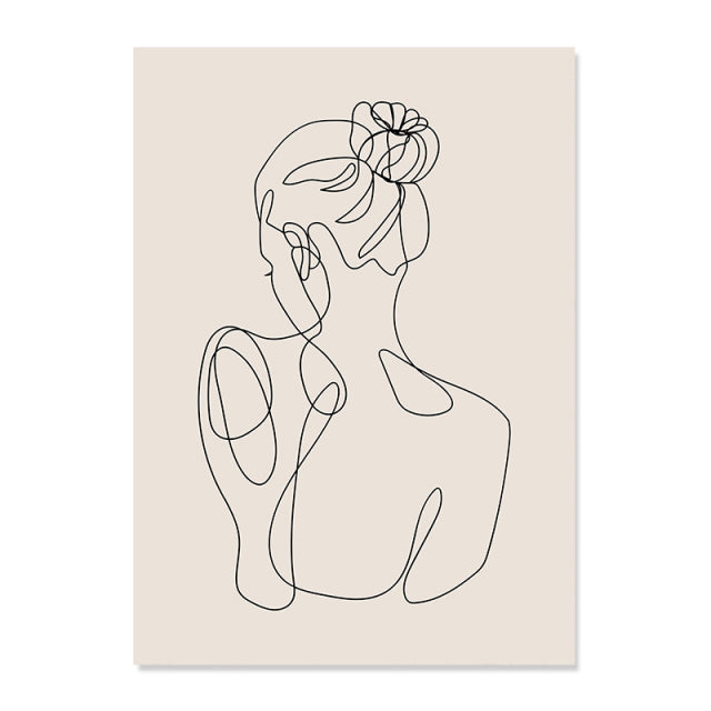 Abstract Bohemian Mid Century Line Art Decor