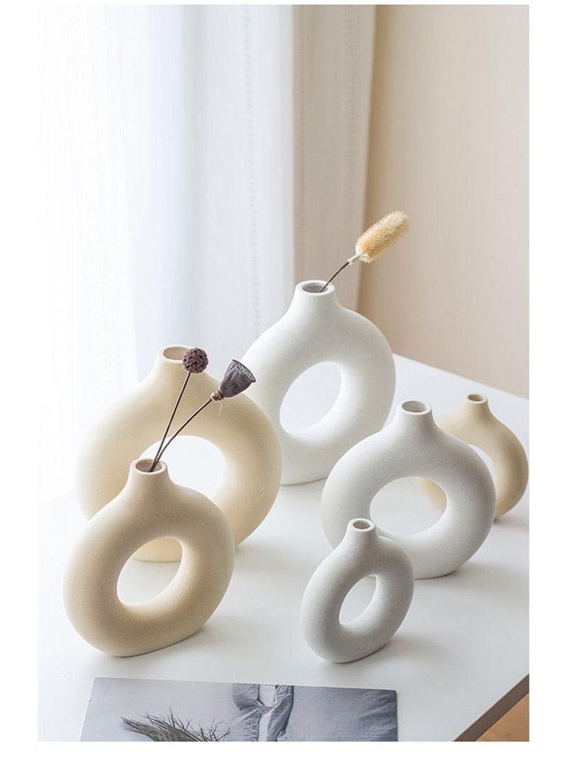 Donut Ceramic Flower Vase freeshipping - khollect