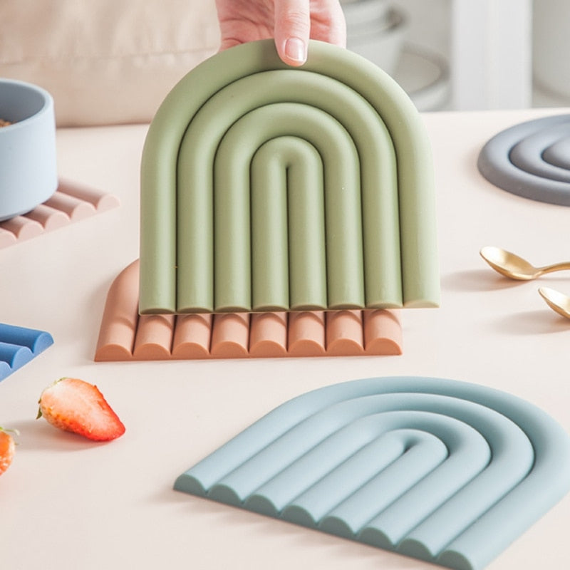 Rainbow Silicone Heat-resistant Pad freeshipping - khollect
