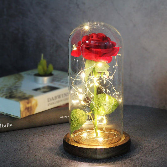 LED Eternal Rose In Glass Decor freeshipping - khollect